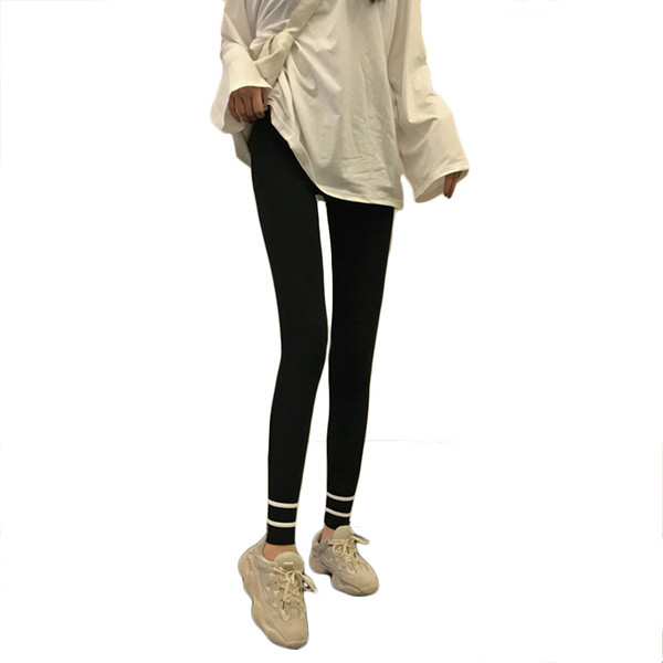 Jambiere de dama din bumbac de culoare neagra cu talie elastica