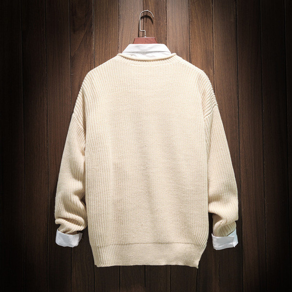 Τρέχον αρσενικό ασύμμετρο πουλόβερ με δίχρωμη τσέπη