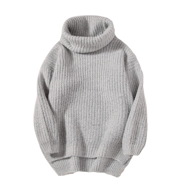 Мъжки удобен пуловер с висока яка в два цвята