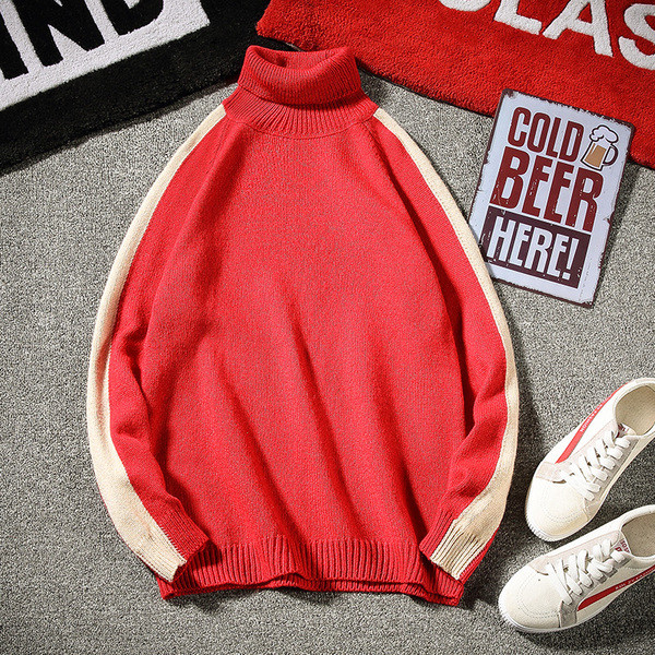 Pulover simplu barbatesc cu guler inalt in trei culori