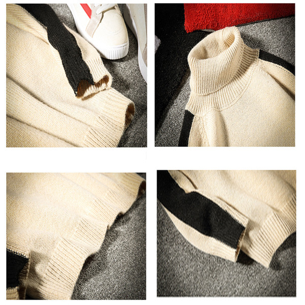 Pulover simplu barbatesc cu guler inalt in trei culori