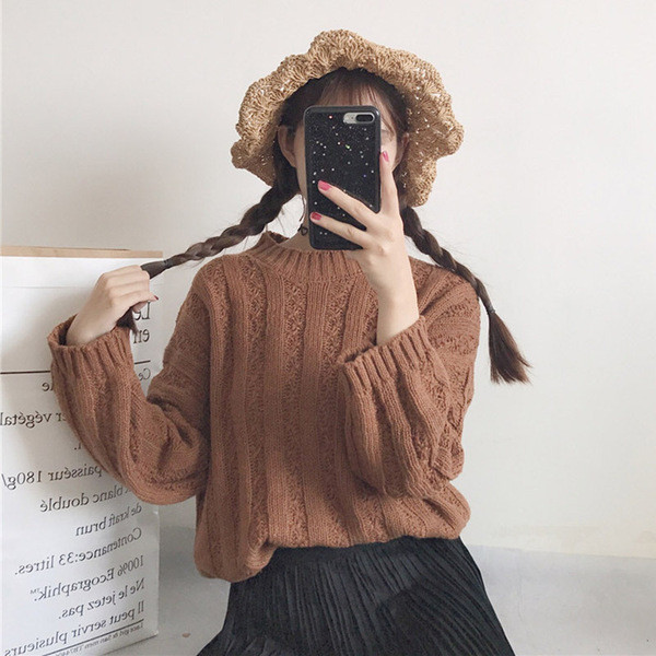 Modern női pulóver széles ujjal, két színben