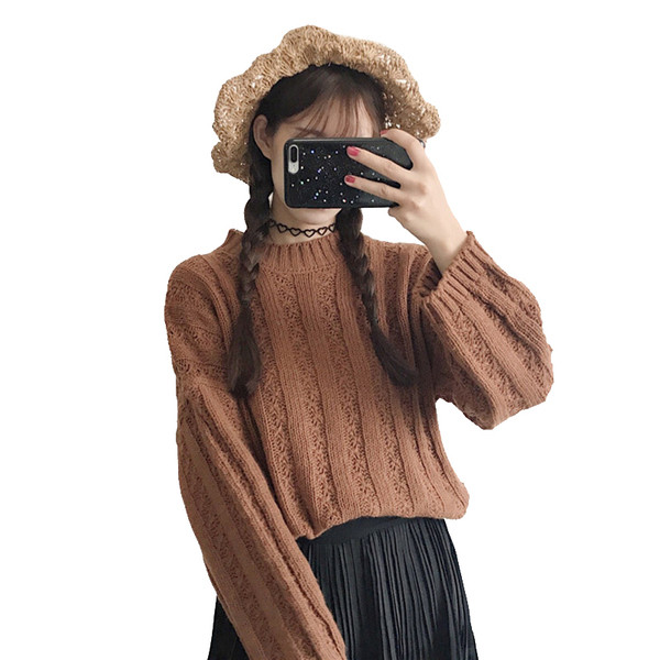 Modern női pulóver széles ujjal, két színben