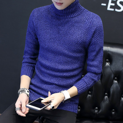 Sima férfi stílusos pulóver magas gallérral, négy színben