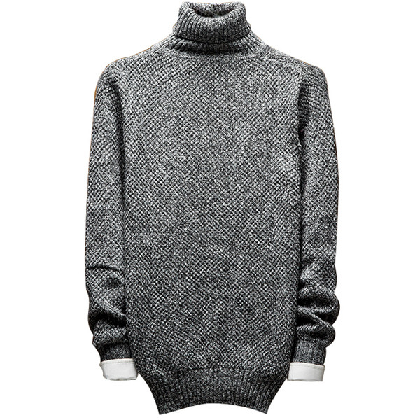 Sima férfi stílusos pulóver magas gallérral, négy színben