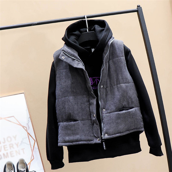 Alkalmi női mellény magas gallérral, három színben