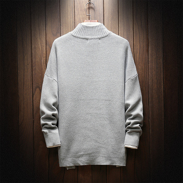 Stílusos férfi aszimmetrikus pulóver három színben cipzárral