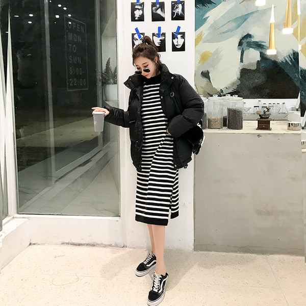 Női alkalmi kabát O-alakú gallérral, három színben