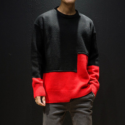 Alkalmi férfi aszimmetrikus pulóver különböző színekben