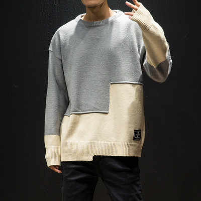 Alkalmi férfi aszimmetrikus pulóver különböző színekben