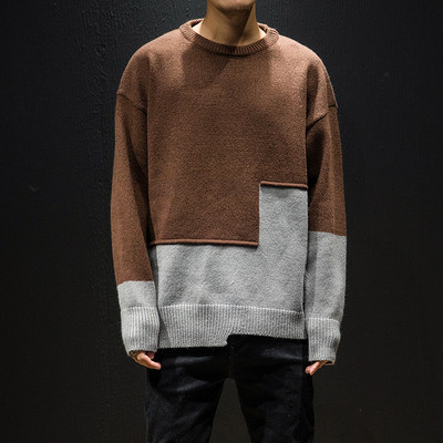 Alkalmi férfi aszimmetrikus pulóver különböző színekben