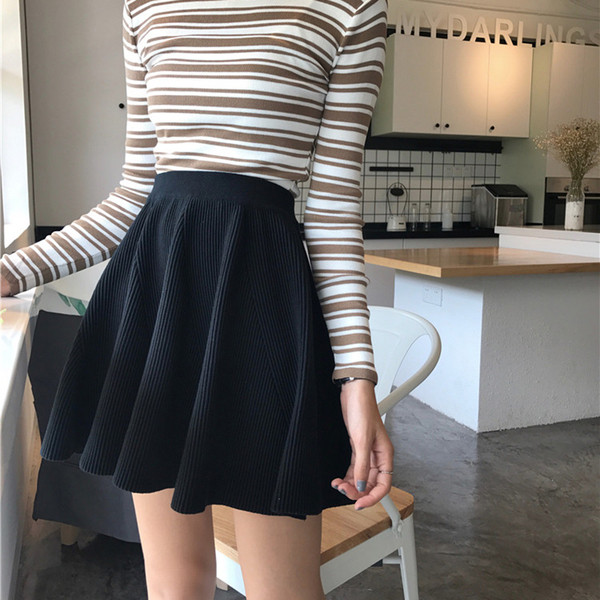 Fusta de dama decupata cu talie inalta in trei culori