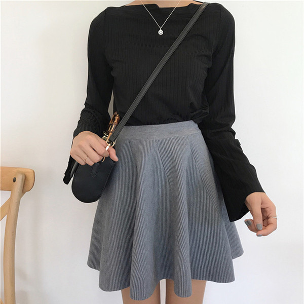 Fusta de dama decupata cu talie inalta in trei culori