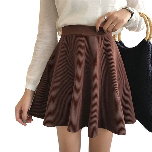 Fusta de dama decupata cu talie inalta in trei culori