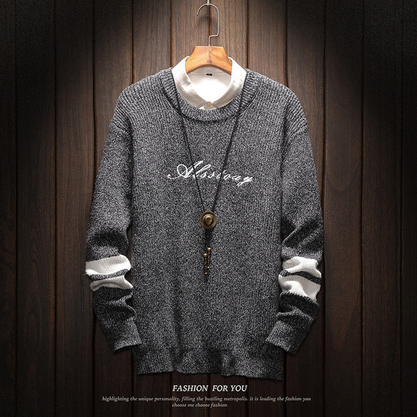 Modern férfi pulóver két színben felirattal