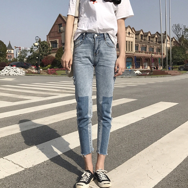 Alkalmi női farmer normál derékkal