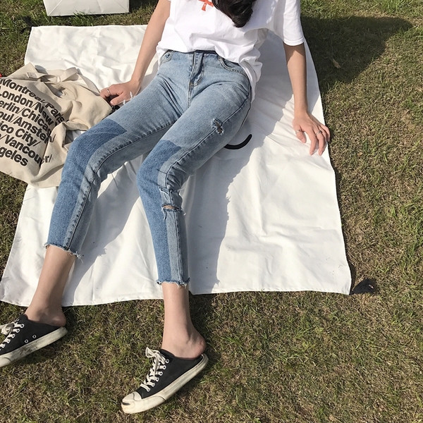 Alkalmi női farmer normál derékkal