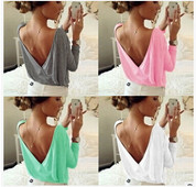 Stílusos női blúz V-nyakkal, több színben