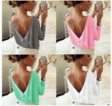 Stílusos női blúz V-nyakkal, több színben