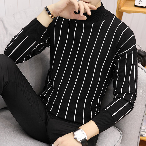 Modern férfi csíkos pulóver négy színben