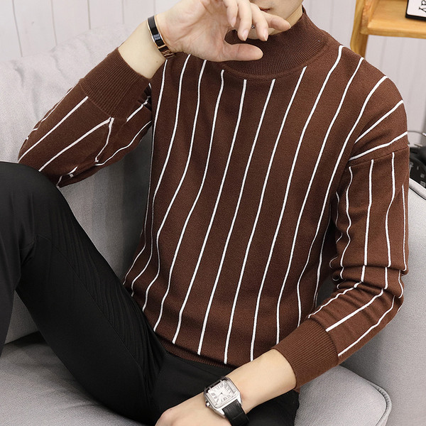 Modern férfi csíkos pulóver négy színben