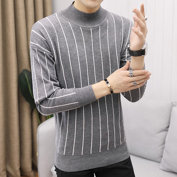 Modern férfi csíkos pulóver négy színben