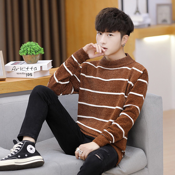 Lezser csíkos férfi pulóver három színben