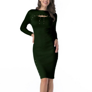 Rochie moderna de dama cu decor metalic in patru culori