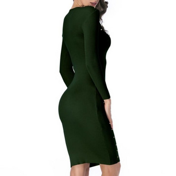 Rochie moderna de dama cu decor metalic in patru culori