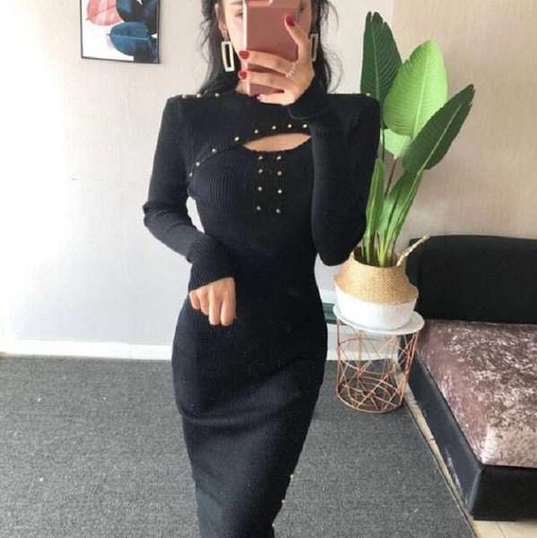 Rochie moderna de dama cu decor metalic in patru culori