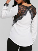 Σύγχρονη κυρία μπλούζα με δαντέλα μπάλα