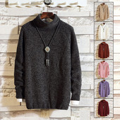 Alkalmi férfi pulóver különböző színekben, magas gallérral