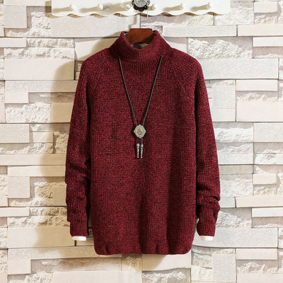 Alkalmi férfi pulóver különböző színekben, magas gallérral