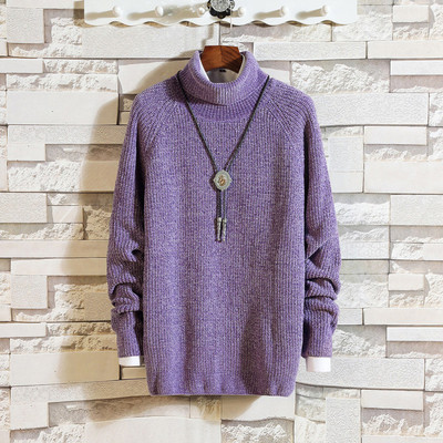 Alkalmi férfi pulóver különböző színekben, magas gallérral