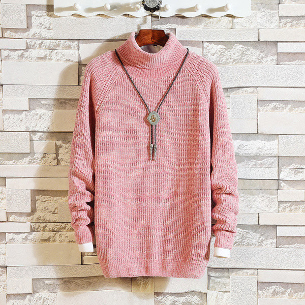 Alkalmi férfi pulóver különböző színekben, magas gallérral