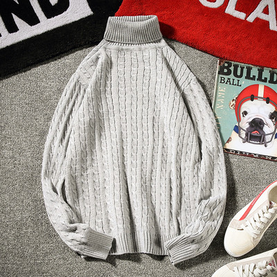 Férfi vastag pulóver magas gallérral, négy színben