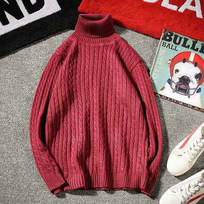 Férfi vastag pulóver magas gallérral, négy színben