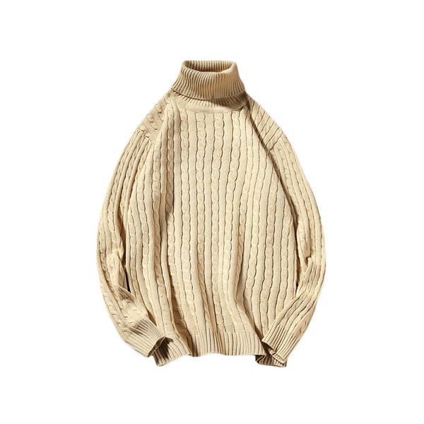 Férfi vastag pulóver magas gallérral, négy színben