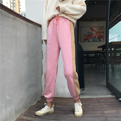 Alkalmi női nadrág gumírozott derékkal és plüss szegéllyel három színben