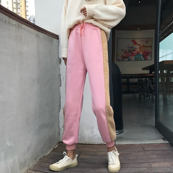 Alkalmi női nadrág gumírozott derékkal és plüss szegéllyel három színben