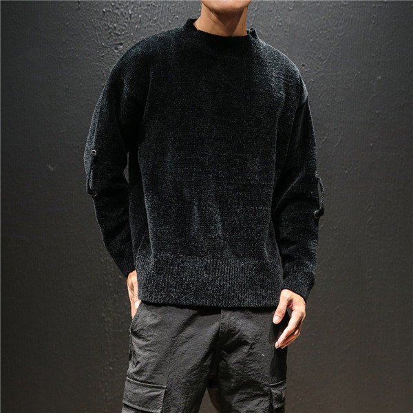 Elegáns férfi pulóver három színben, ujjkötővel