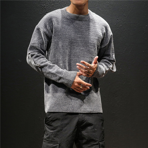 Elegáns férfi pulóver három színben, ujjkötővel