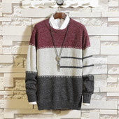 Pulover casual barbatesc in culori irizate