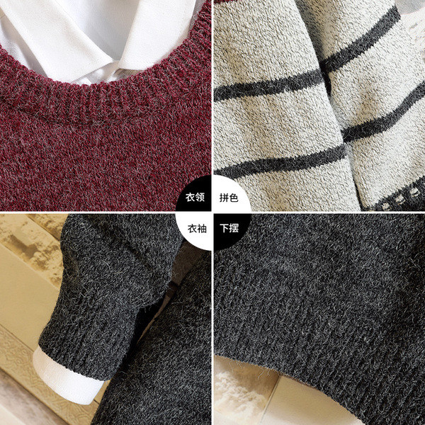 Pulover casual barbatesc in culori irizate