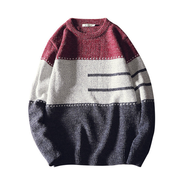 Pulover casual barbatesc in culori irizate