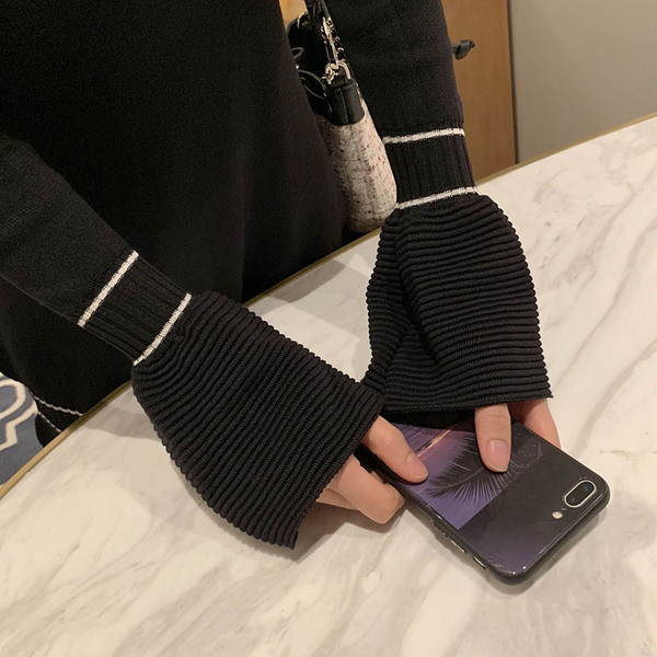 Női téli ruha fekete és szürke színben