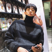 Alkalmi férfi téli pulóver magas gallérral, három színben