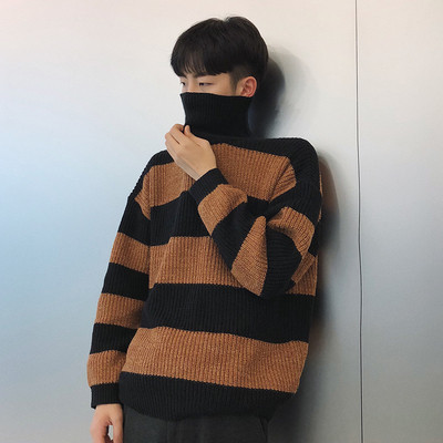 Alkalmi férfi téli pulóver magas gallérral, három színben