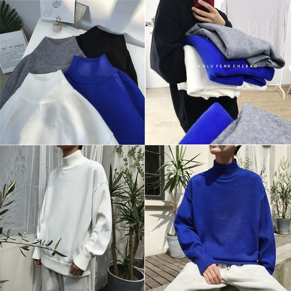 Sima férfi téli pulóver négy színben