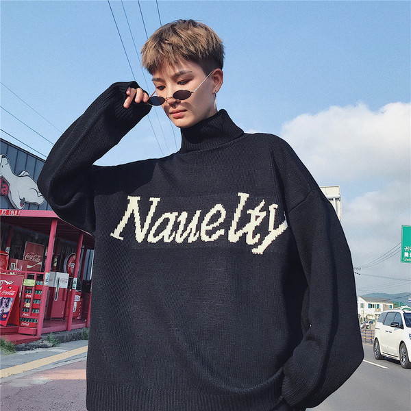 Pulover modern pentru bărbați cu inscripție în două culori